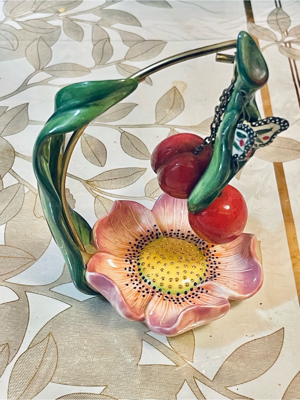 Blue Sky Dangling Cherry Bells Flower
Butterfly Figurine by J McCall 2004